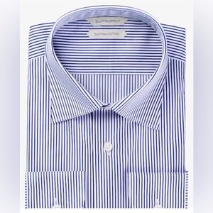 Suitsupply Blue and White Striped Dress Shirt